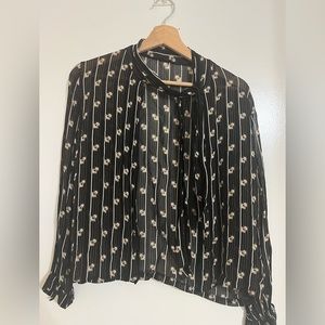 Vintage neck tie blouse